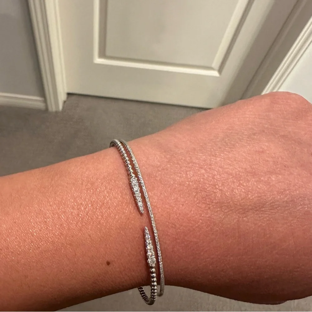 White Gold Beaded Bracelet - Picture 8 of 12